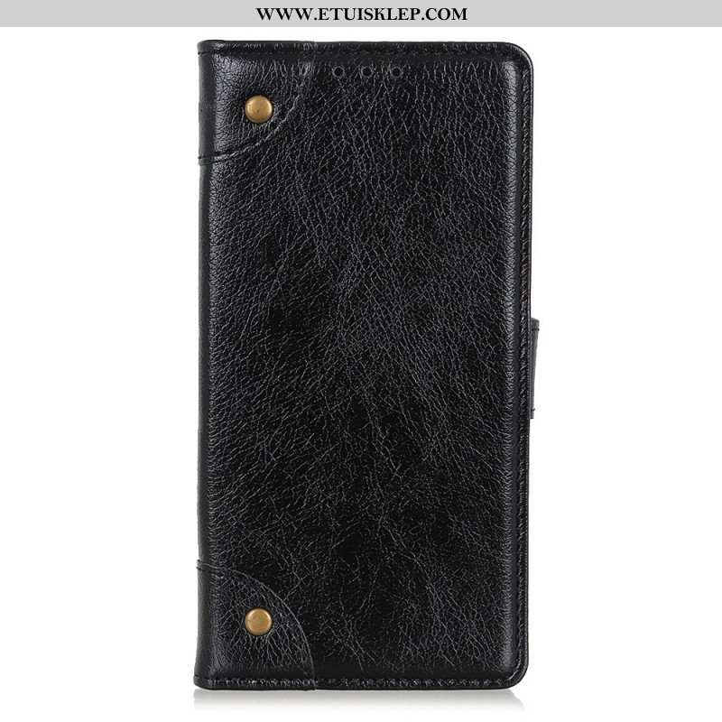 Etui Folio do Xiaomi Redmi Note 11 Pro / 11 Pro 5G Nity W Stylu Vintage Ze Skóry Nappa